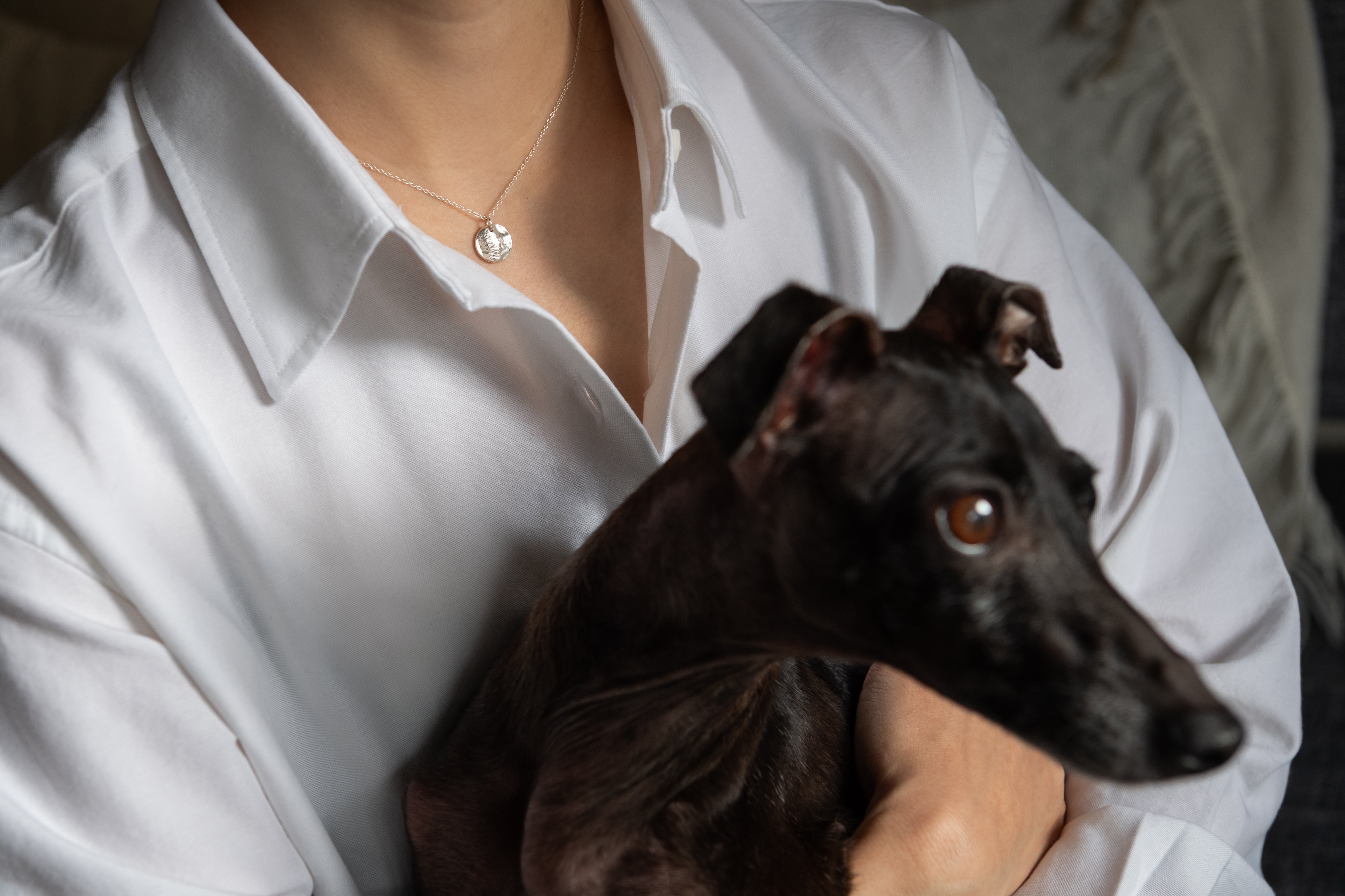 Handmade Nose-Print Silver Necklace (For Dogs)