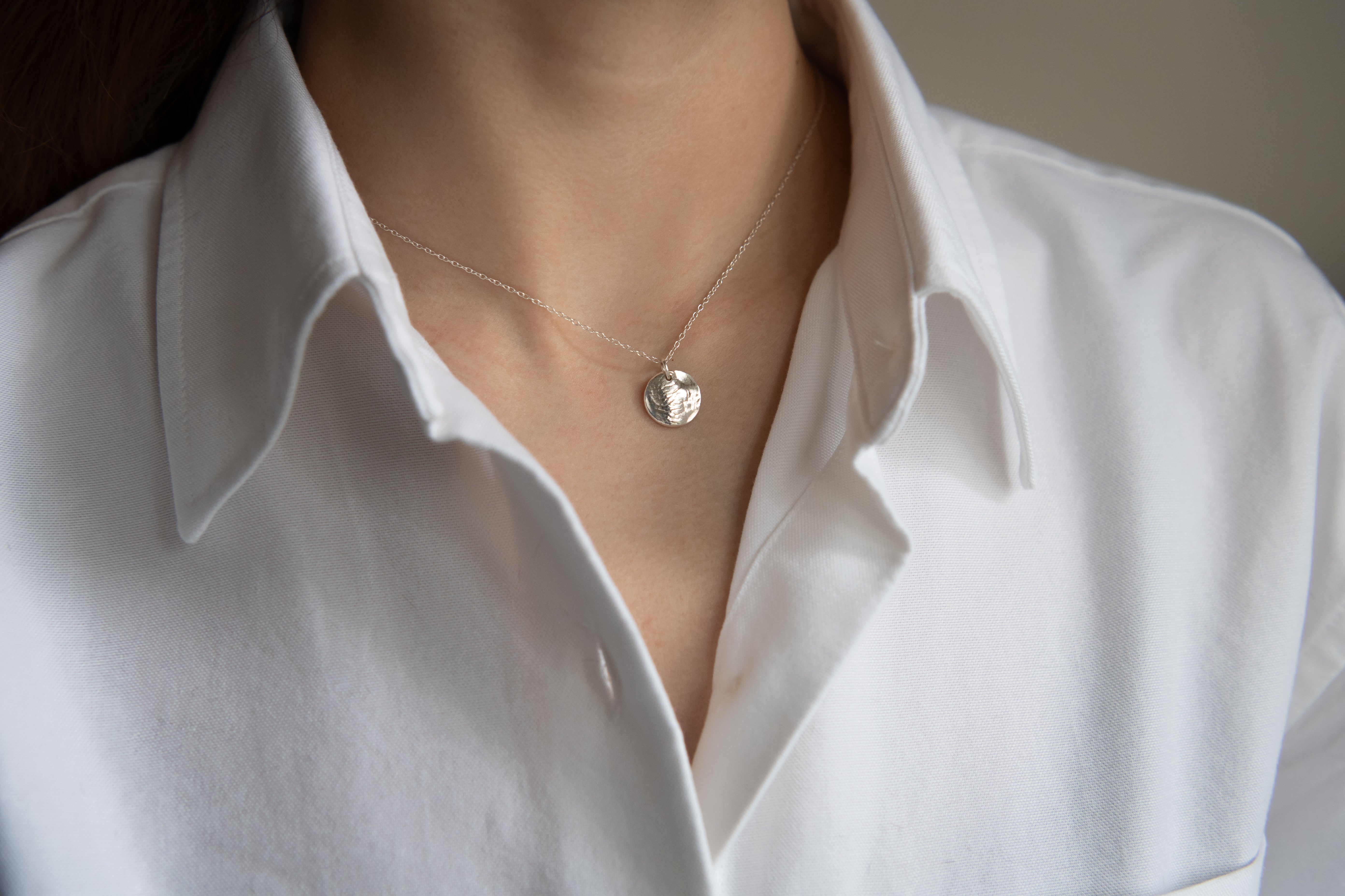 Handmade Nose-Print Silver Necklace (For Cats)